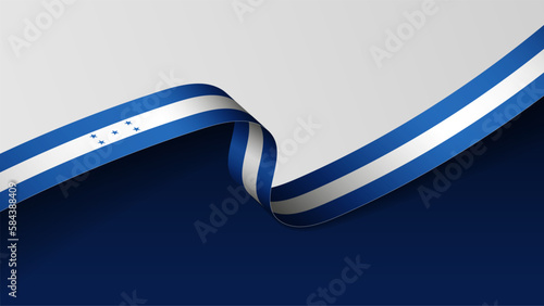 Honduras ribbon flag background.