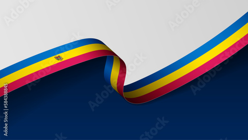 Moldova ribbon flag background.
