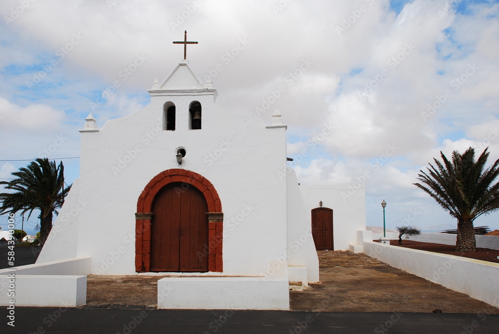 White Mediterranean church in Lanzarote 