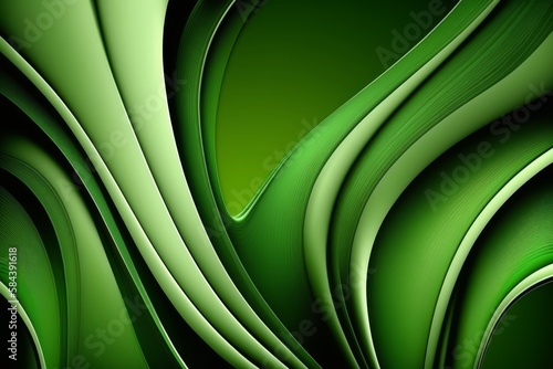 Abstract organic green lines as wallpaper background, generative ai