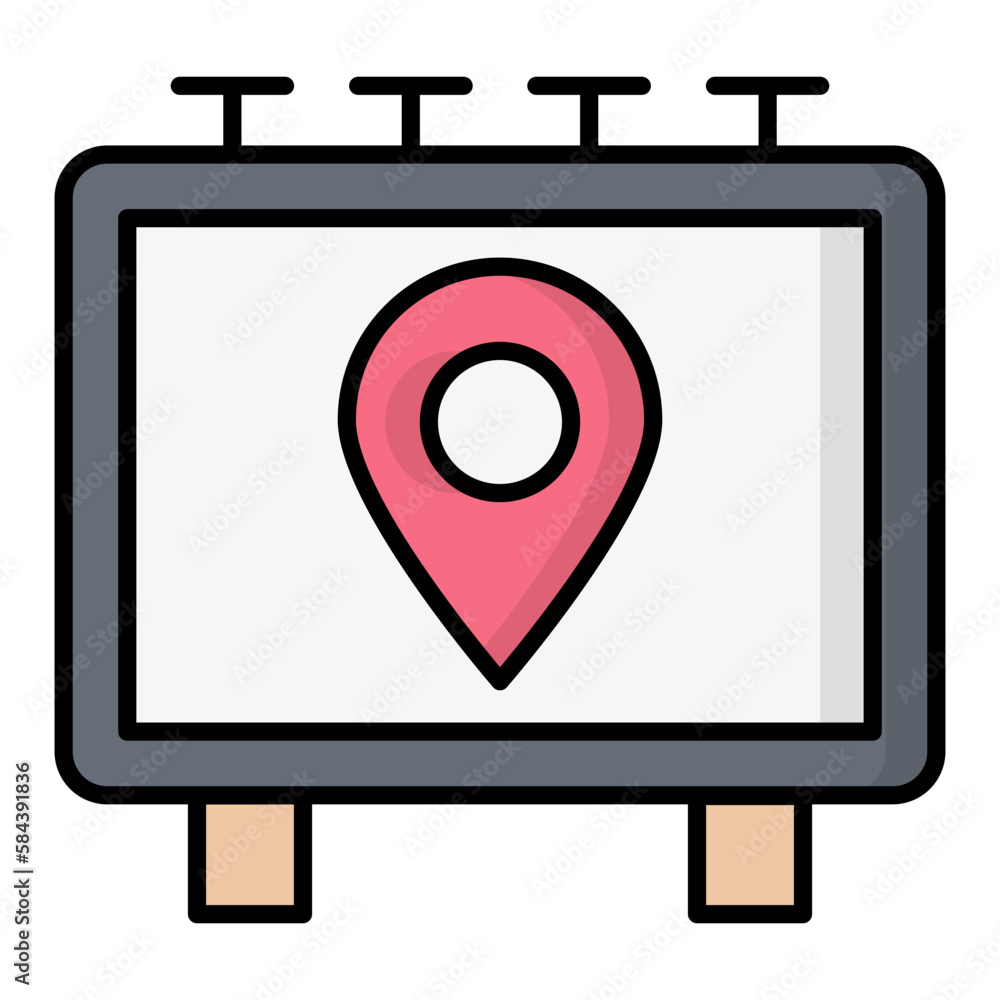 Billboard Location Line Color Icon Billboard Location Line Color Icon