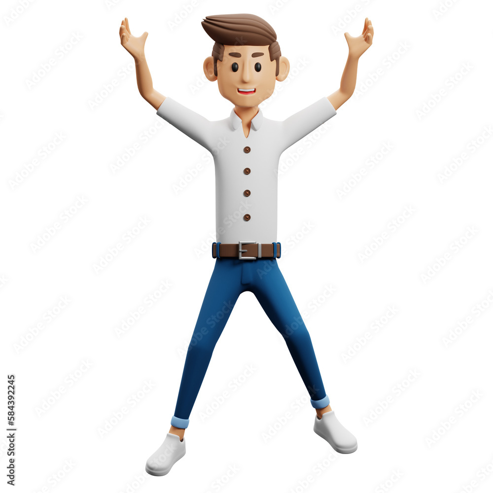 3d man in a shirt and jeans 3d man in a shirt and jeans