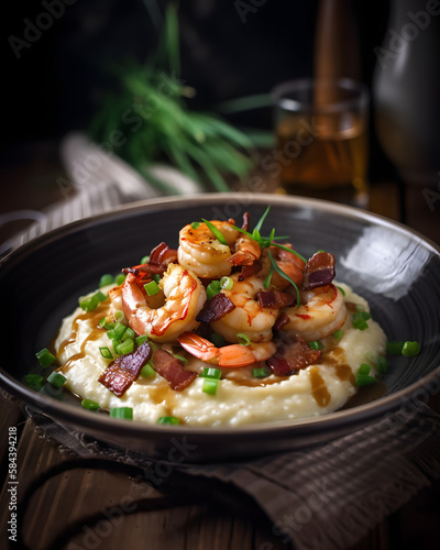 plate of shrimp and grits Generative Ai