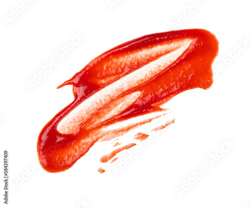 Wet stain of red tomato ketchup isolated © breakingthewalls