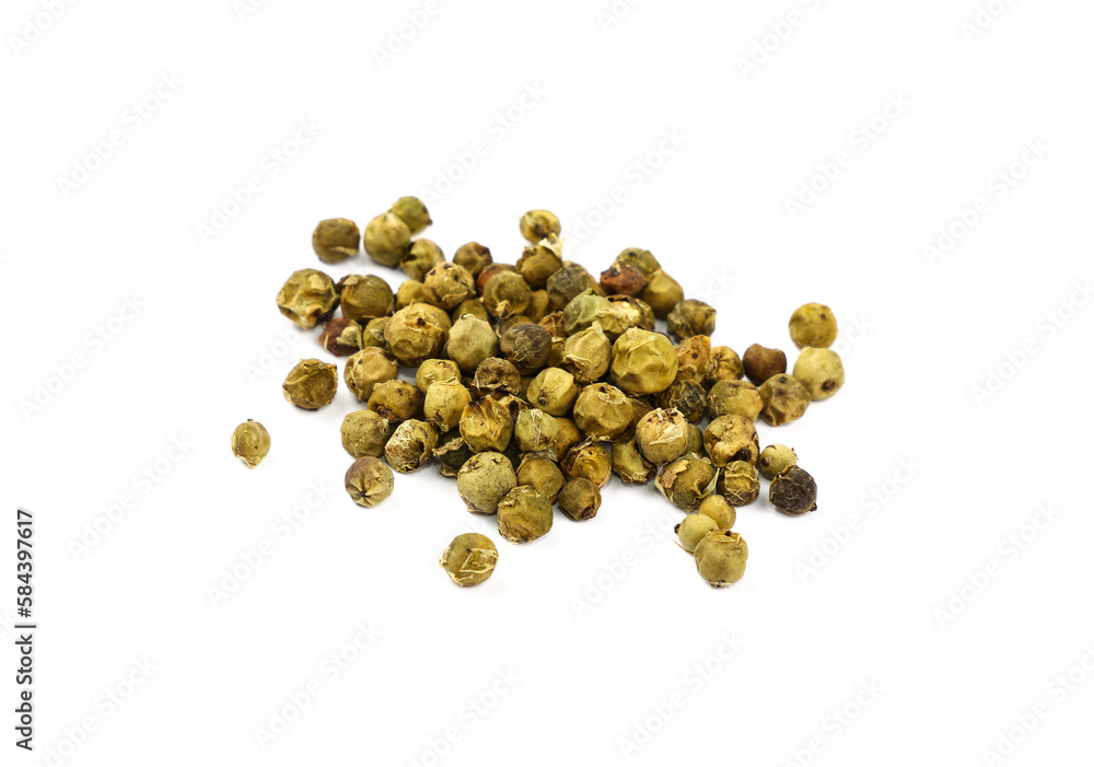 Heap of green peppercorns isolated Heap of green peppercorns isolated