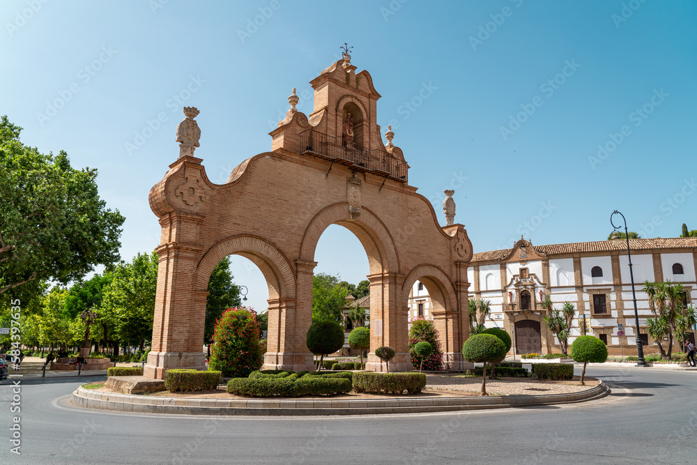 Antequera, SPAIN - June 14 2022: City center of beautiful Spanish city Antequera. Touristic travel destination in Andalucía. Historic and medieval city with beautiful architecture. 