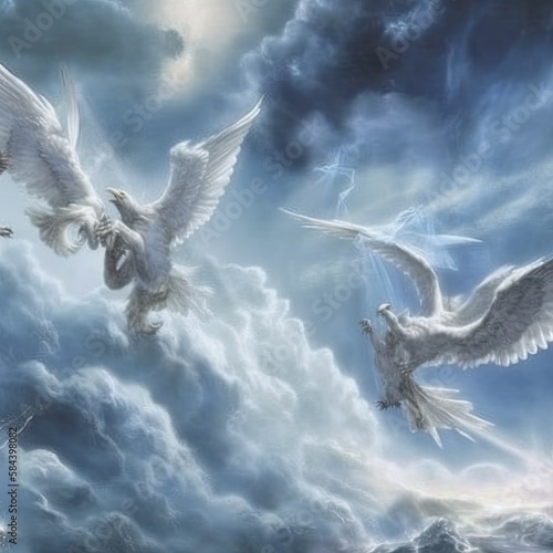 The angelic world of life heaven salvation hope, Generative AI