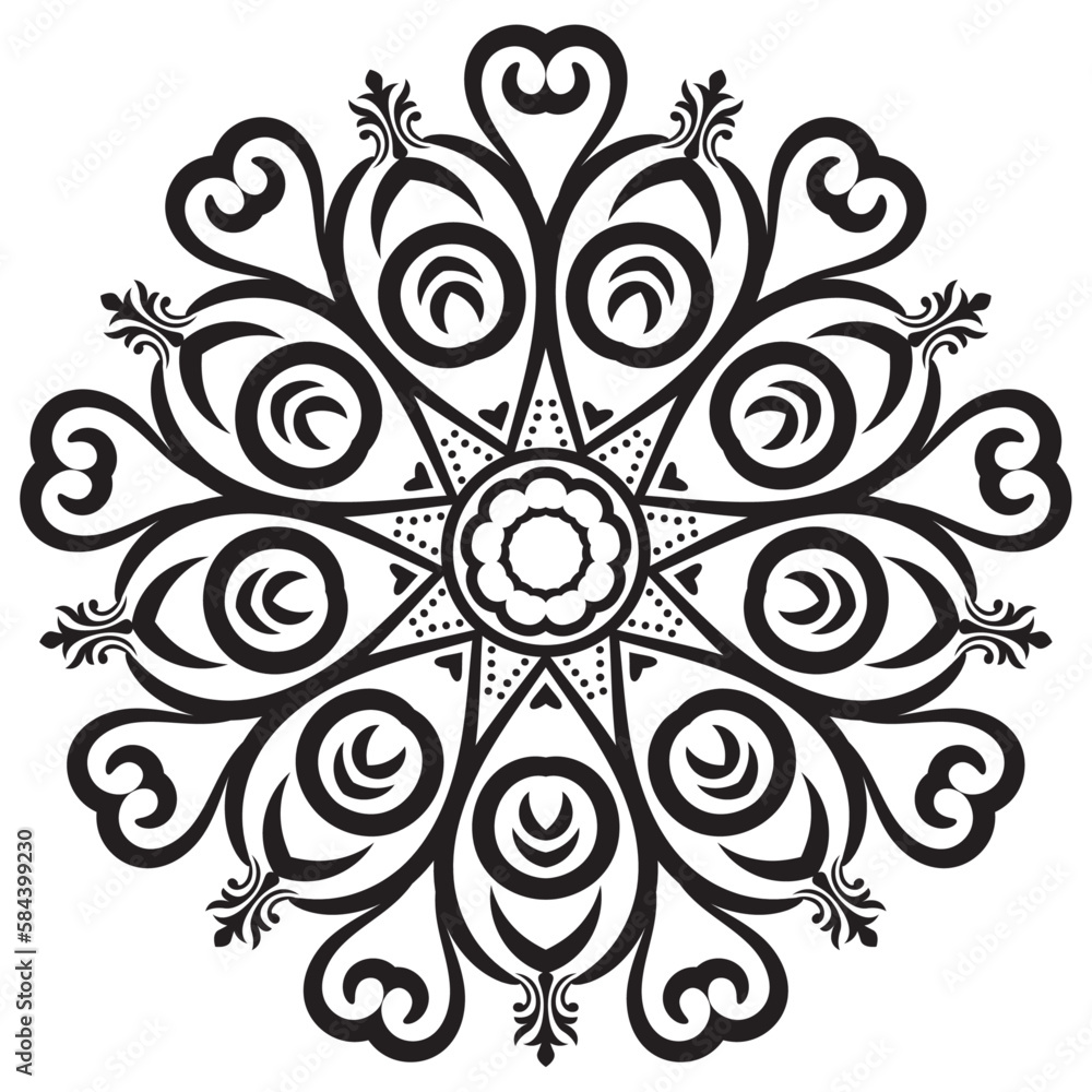 Mandala Vintage decorative elements Oriental pattern, vector illustration