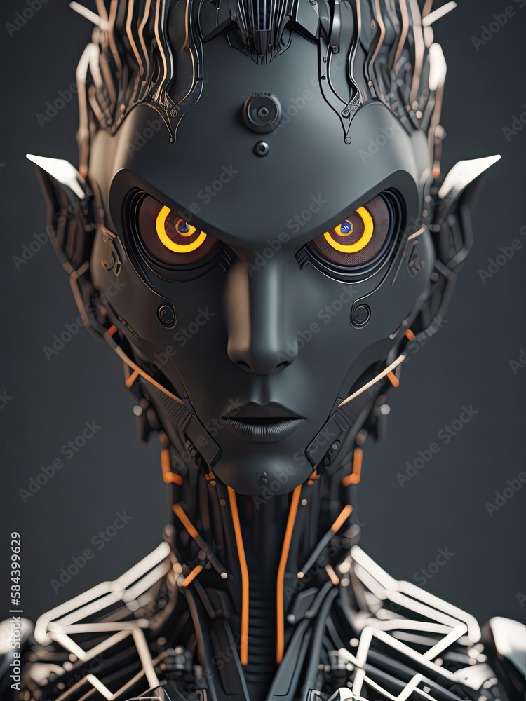 ai generated portrait of humanoid cyborg ai generated portrait of humanoid cyborg
