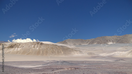 The white dunes of Pumice near the volcanoes in the Puna Aregentina