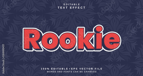Editable text style effect - Rookie text style theme.