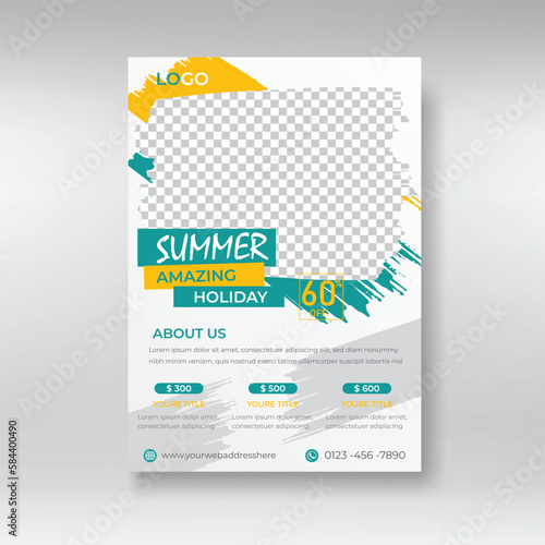 Travel flyer poster design , Holiday ,Vacation, flyer  brochure templates. Vector