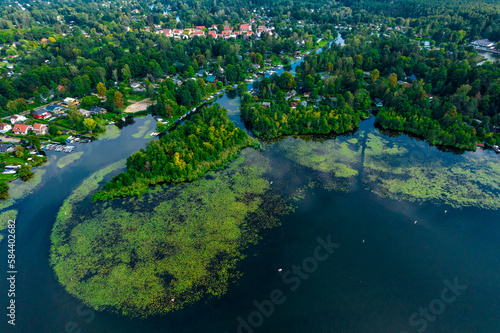 AerialView of lake and national park Muggelsee in Germany photo