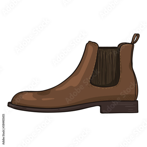 Vector Brown Suede Shoes. Classic Chelsea Boots