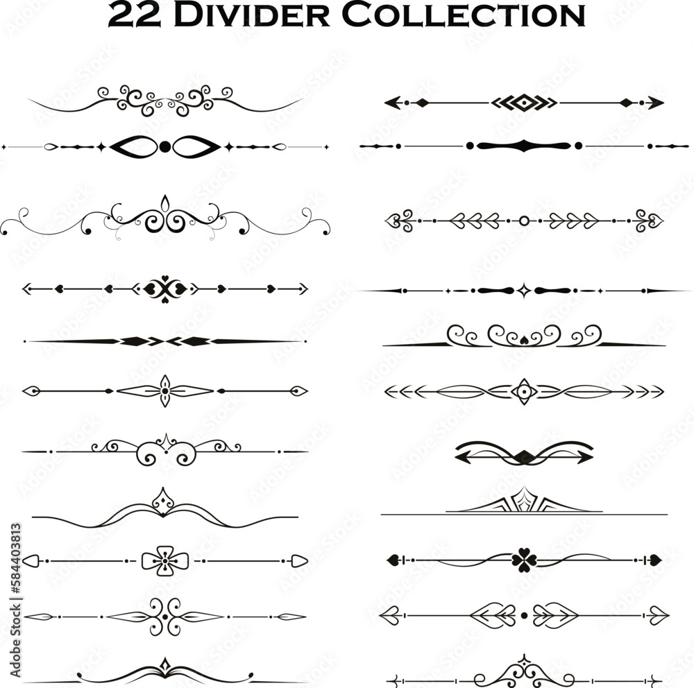 divider border vector design collection 02