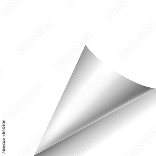 Silver page corner, page corner png, folded paper, bookmark clipart