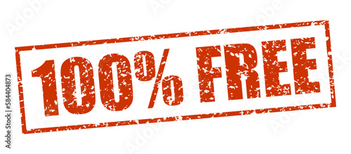 100 Percent Free Sign Word Text Rubber Stamp Grunge Effect Vector Illustration