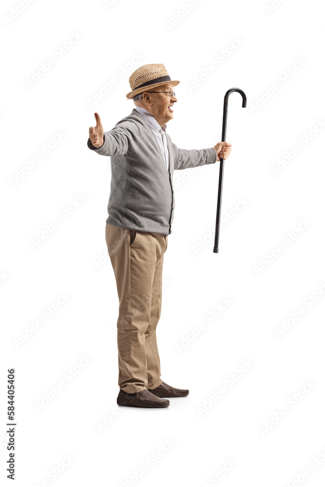 Excited elderly man waiting with arms wide open Excited elderly man waiting with arms wide open
