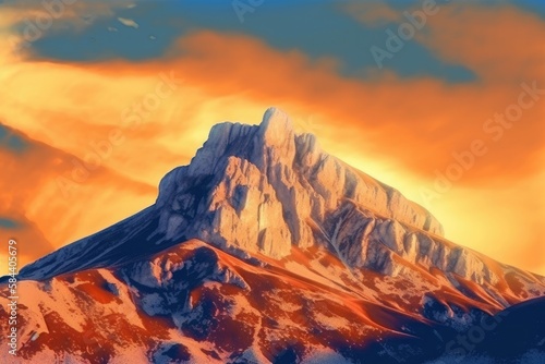 Sunset and Rocky Mountains Generative AI