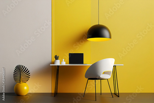 Sunny office interior in wh...