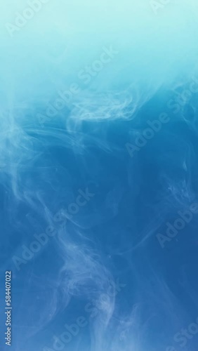 Wallpaper Mural Vertical video. Color vapor. Fog texture. Smoke cloud. Ink water splash. Blue white haze wave floating motion abstract art background shot on RED. Torontodigital.ca