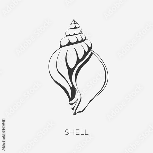 Vector illustration. Shell. Logo graphic element.