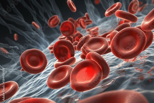 Platelets in a clotting disorder Generative AI photo