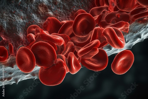 Erythrocytes in sickle cell trait Generative AI photo