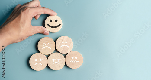Select positive emotion icon, mental health assessment max positive. Thinking boost energy or fresh wellness wellness,world mental health day lifestyle of life concept. photo
