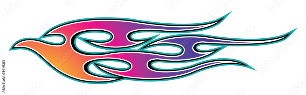 Burning tires and flame sports car decal vinyl sticker. Racing car ...