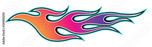 Tribal fire flame race car body side vinyl sticker vector eps art image file. Burning tires and flames sport car decal. Side speed decoration for cars, auto, truck, boat, suv, motorcycle.