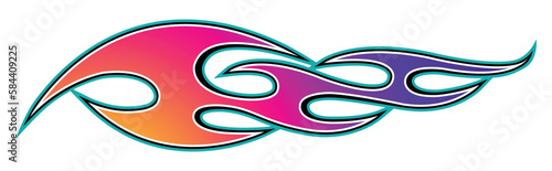 Fire flames racing car decal vector art graphic. Burning tire and flame sports car body side vinyl decal. Side speed decoration for cars, auto, truck, boat, suv, motorcycle.