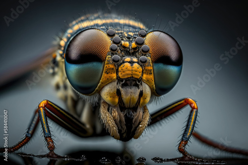 Bug close up of an insects face, detailed eyes ,made with Generative AI © DNY3D
