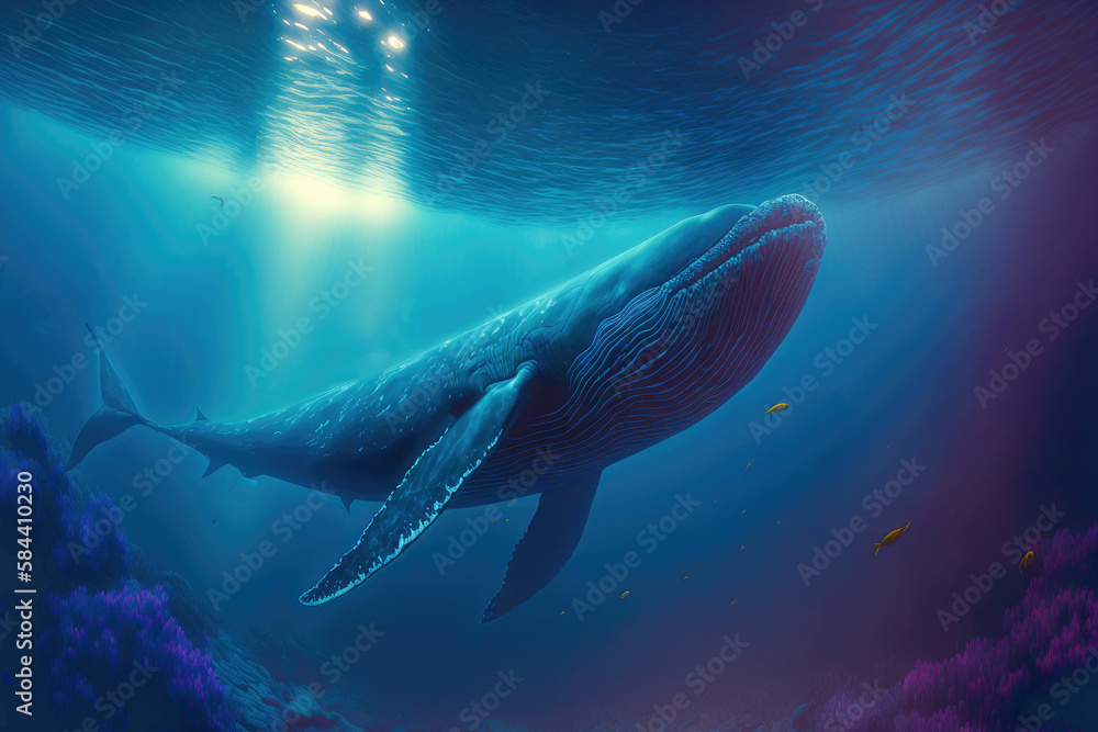 Fototapeta premium Humpback whale breach ,made with Generative AI