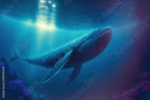 Humpback whale breach ,made with Generative AI © DNY3D