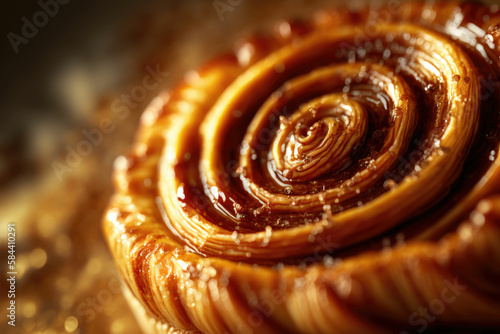 Sweet bun with cinnamon, puff pastry ,made with Generative AI