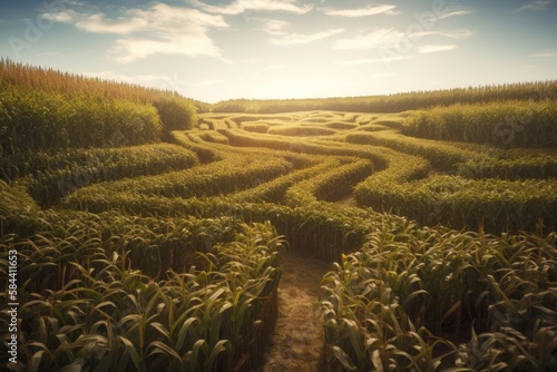 Corn maze. AI generated