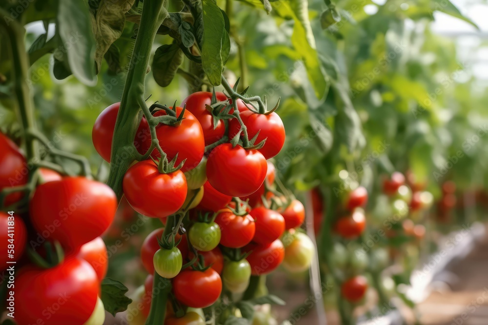 tomatoes in the garden, generative AI