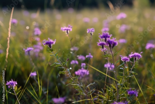 purple flowers, generative AI