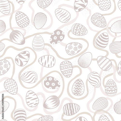 Easter egg seamless pattern. Spring holiday background for printing on fabric, paper for scrapbooking, gift wrap and wallpapers. Happy easter greeting card decor