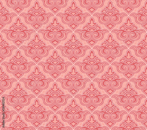 Abstract floral seamless pattern. Flourish tiled oriental ethnic background. Arabic ornament with asian flower motif. Good for fabric, textile, wallpaper or package background design.