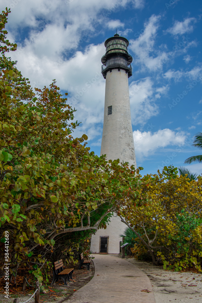 Key Biscane Point Lighthouse near Miami, Florida in the United States