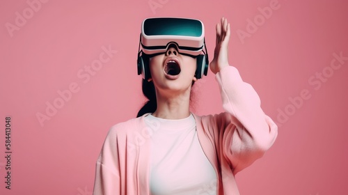 A young woman wearing a vir...