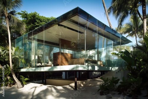 Stunning modern glass house...