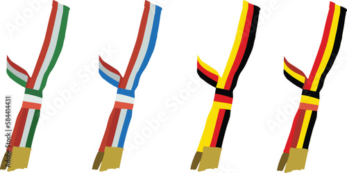 celebratory tricolor bands from mayor italy france belgium-