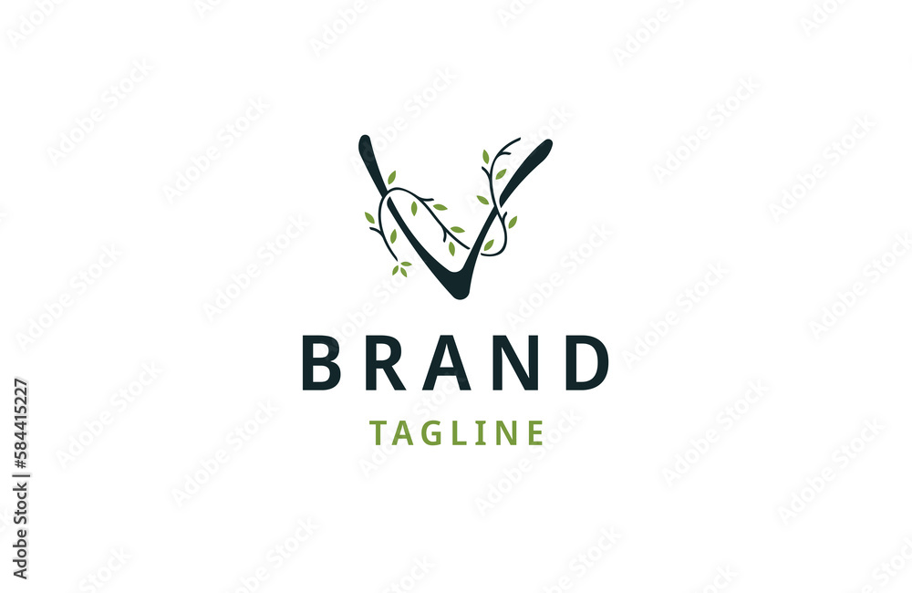 Letter v flower logo icon design template Letter v flower logo icon design template