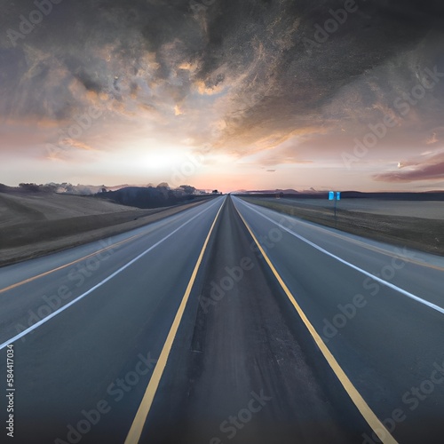 Highway through a vast land