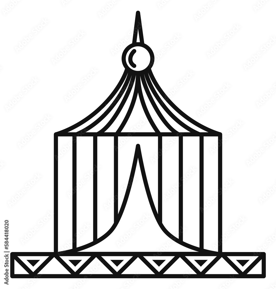 Circus tent line icon. Carnival show symbol