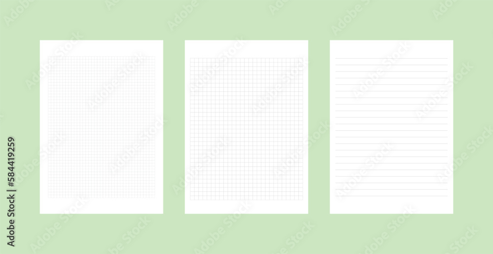 Set of notepad templates with page grid. Vector illustration with a place for a logo. Set of notepad templates with page grid. Vector illustration with a place for a logo.