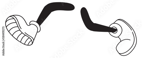 Fényképezés Running comic legs. Retro cartoon foots in shoes